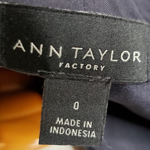 Ann Taylor Factory fringe edge black & white checked tweed women's blazer sz 0 - Picture 4 of 10